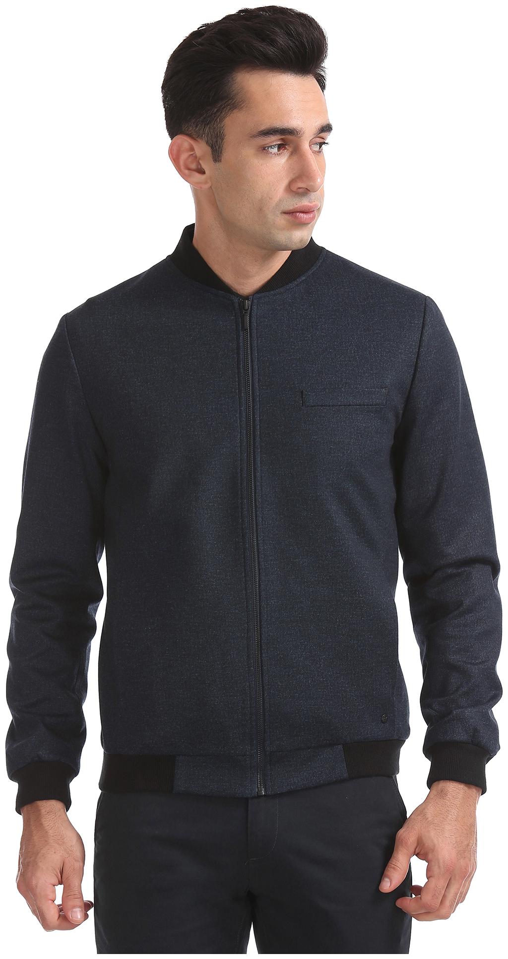 

Arrow Men Blue Solid Bomber jacket
