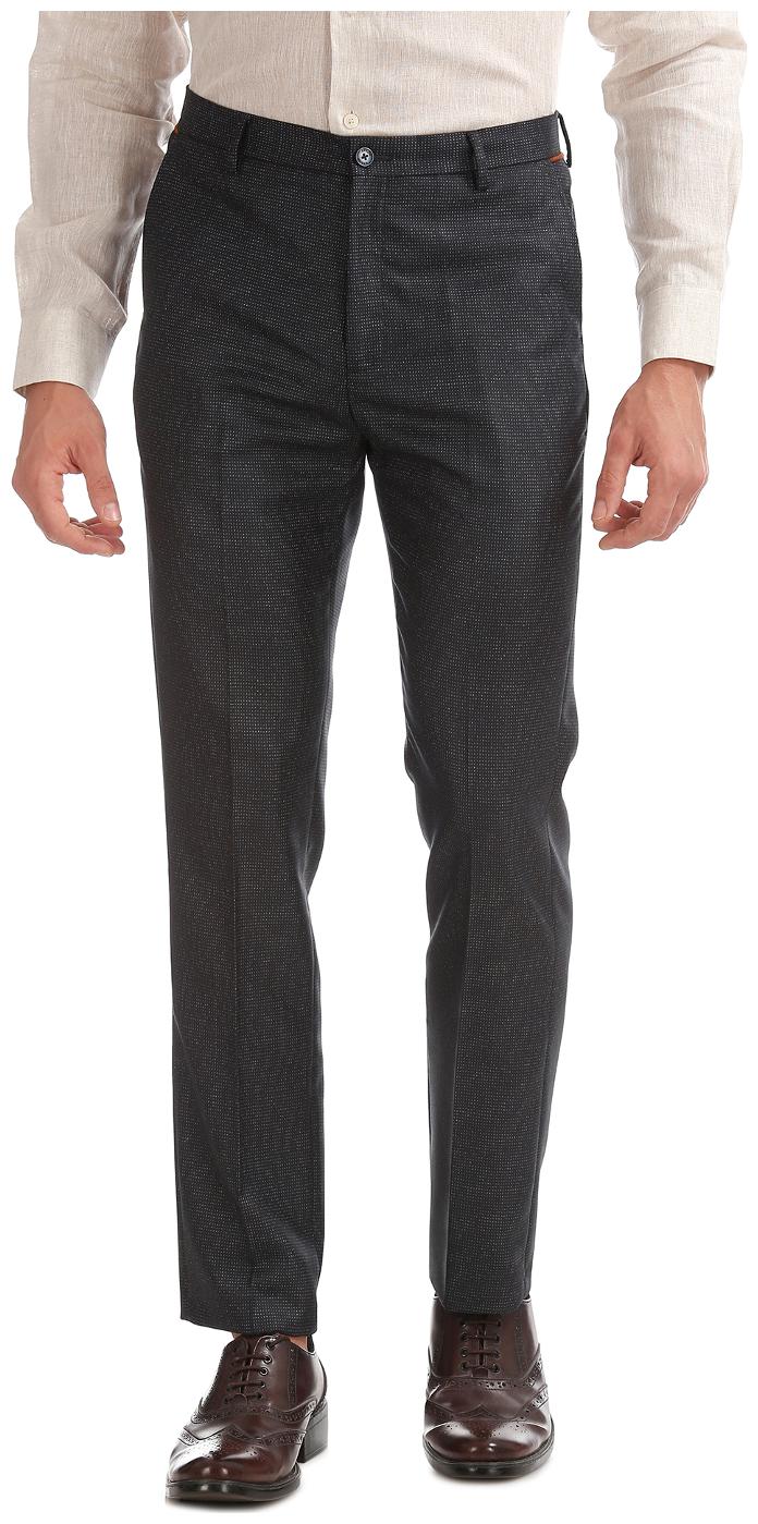 

Arrow Men Solid Tapered Fit Formal Trouser - Blue