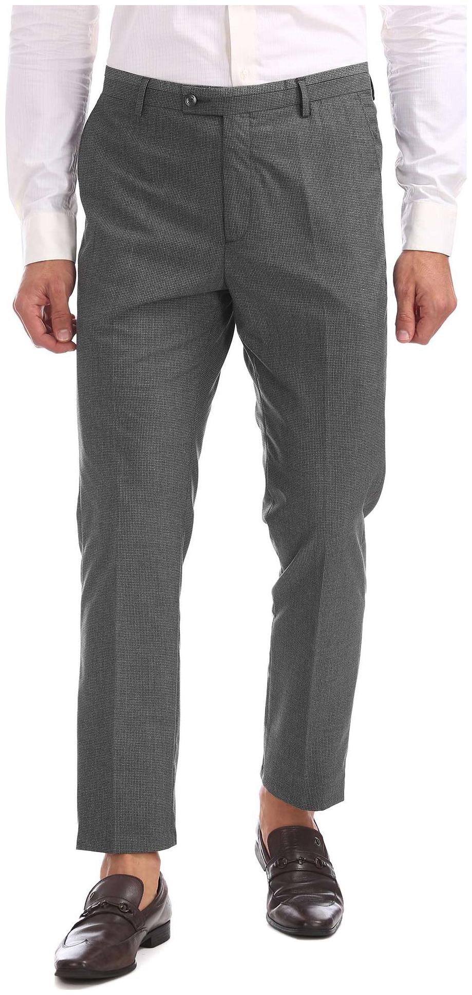 

Arrow Men Checked Tapered Fit Formal Trouser - Grey