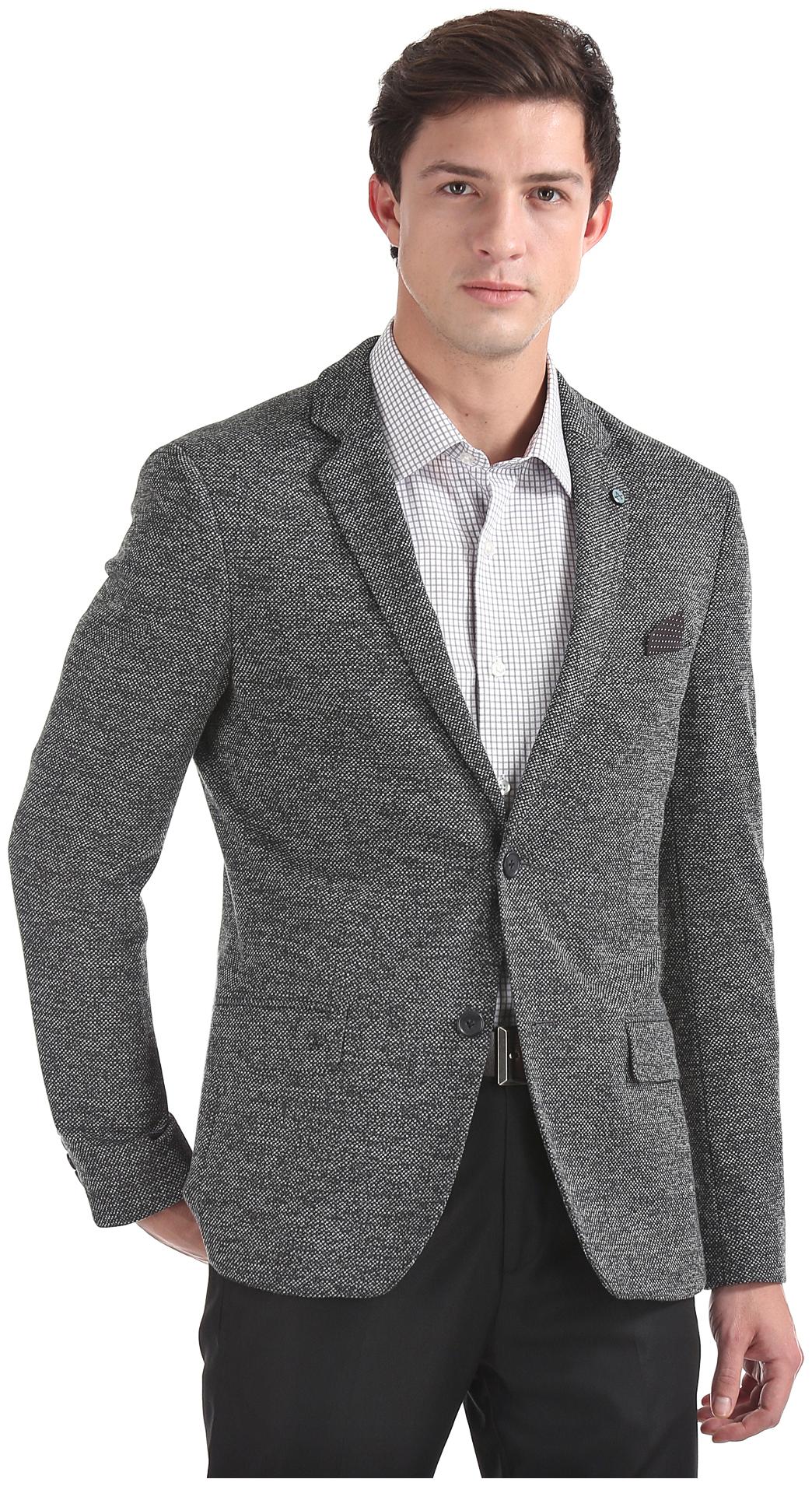 

Arrow Men Grey Solid Slim fit Single Breasted Blazer
