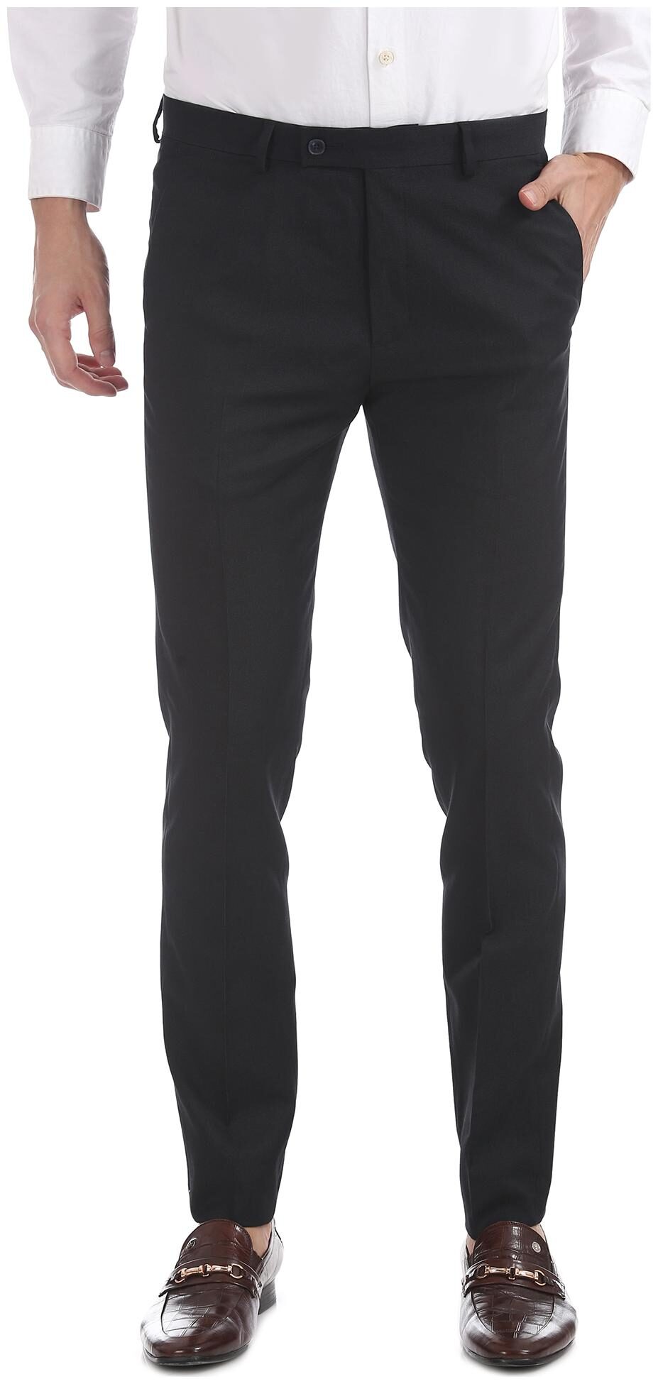 

Arrow Men Solid Slim Fit Formal Trouser - Blue