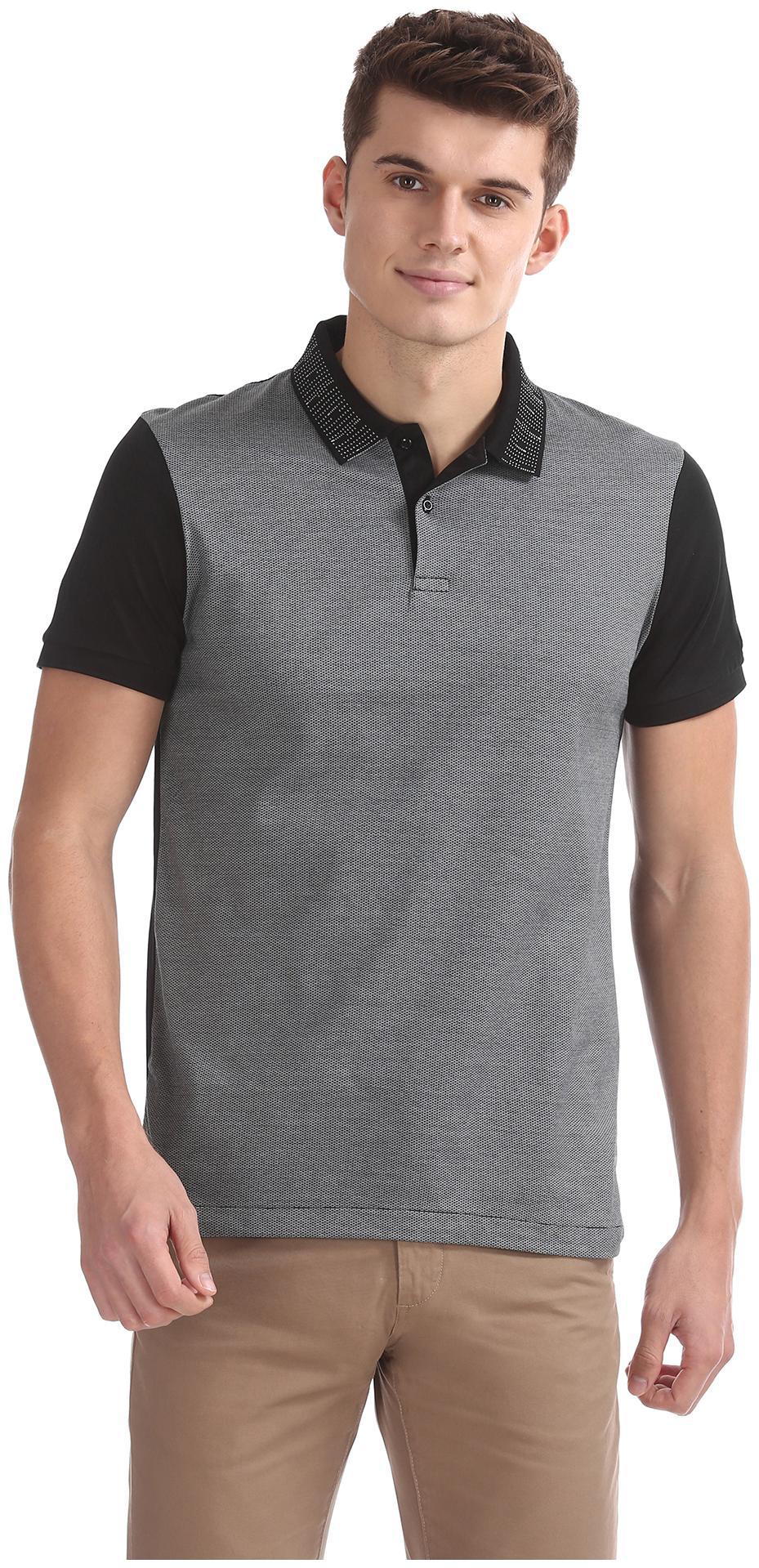 

Arrow Men Black Regular fit Cotton Polo collar T-Shirt - Pack Of 1