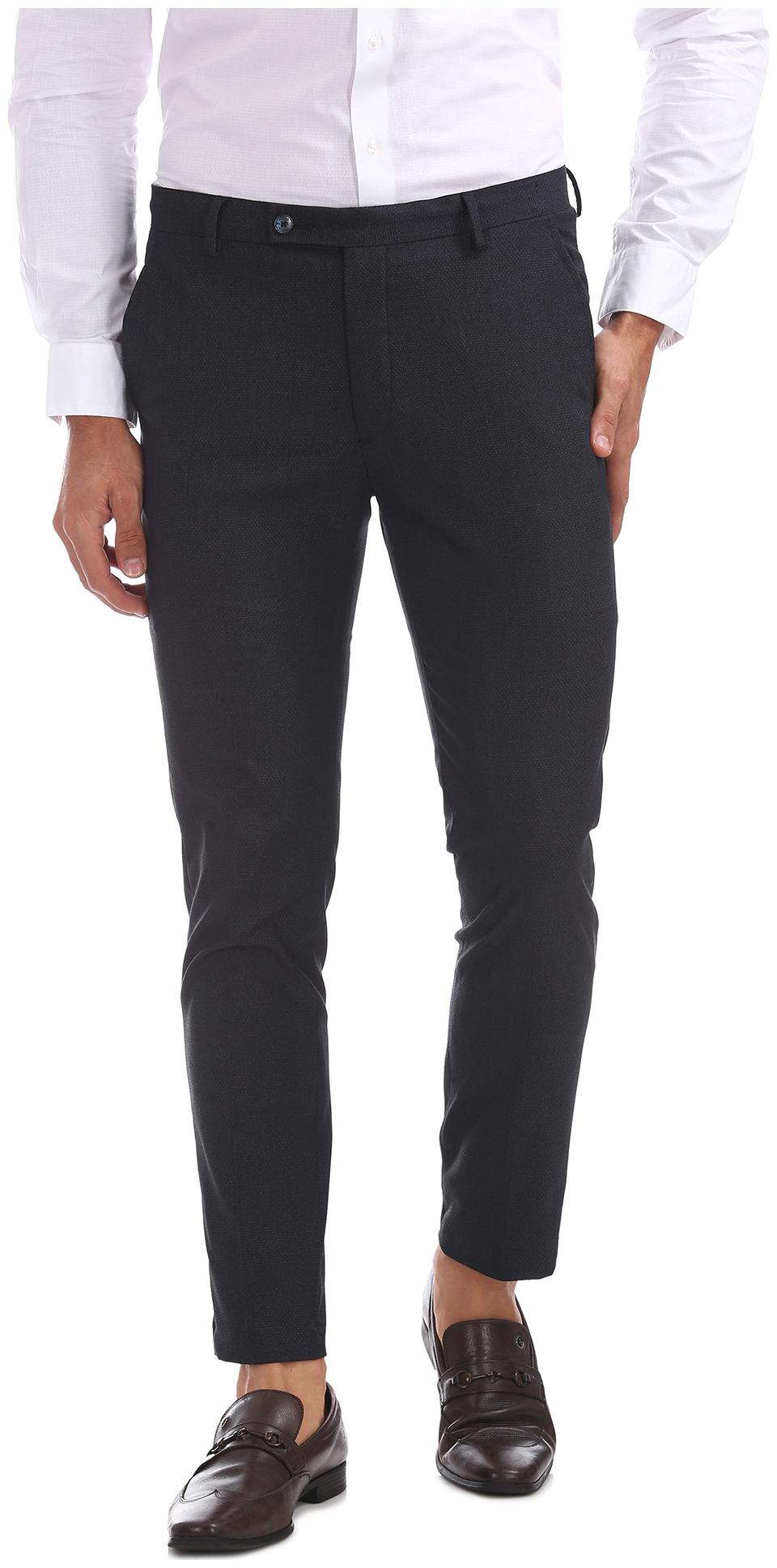 

Arrow Men Textured Skinny Fit Formal Trouser - Blue