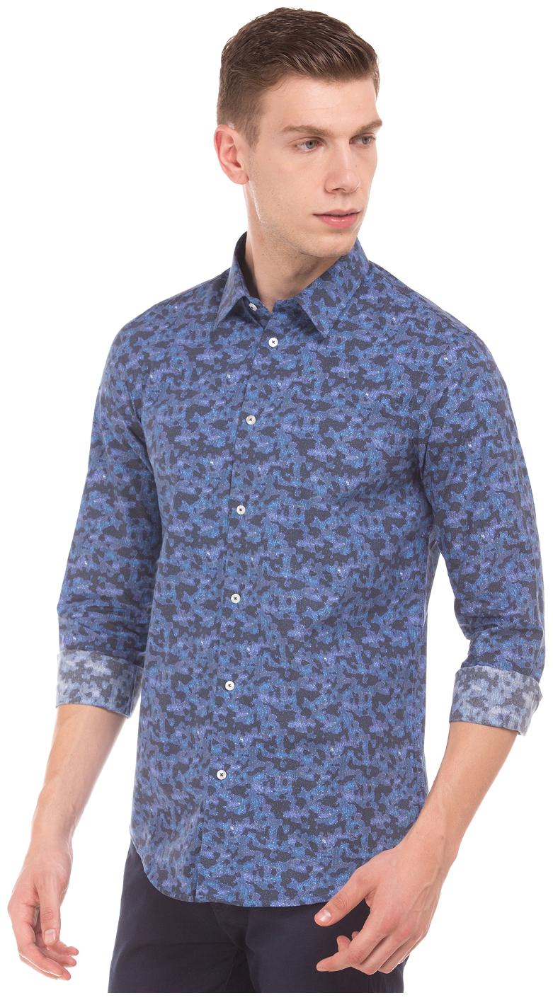 

Arrow Men Blue Printed Slim Fit Casual Shirt