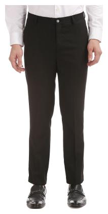 

Arrow Men Solid Tapered Fit Formal Trouser - Black