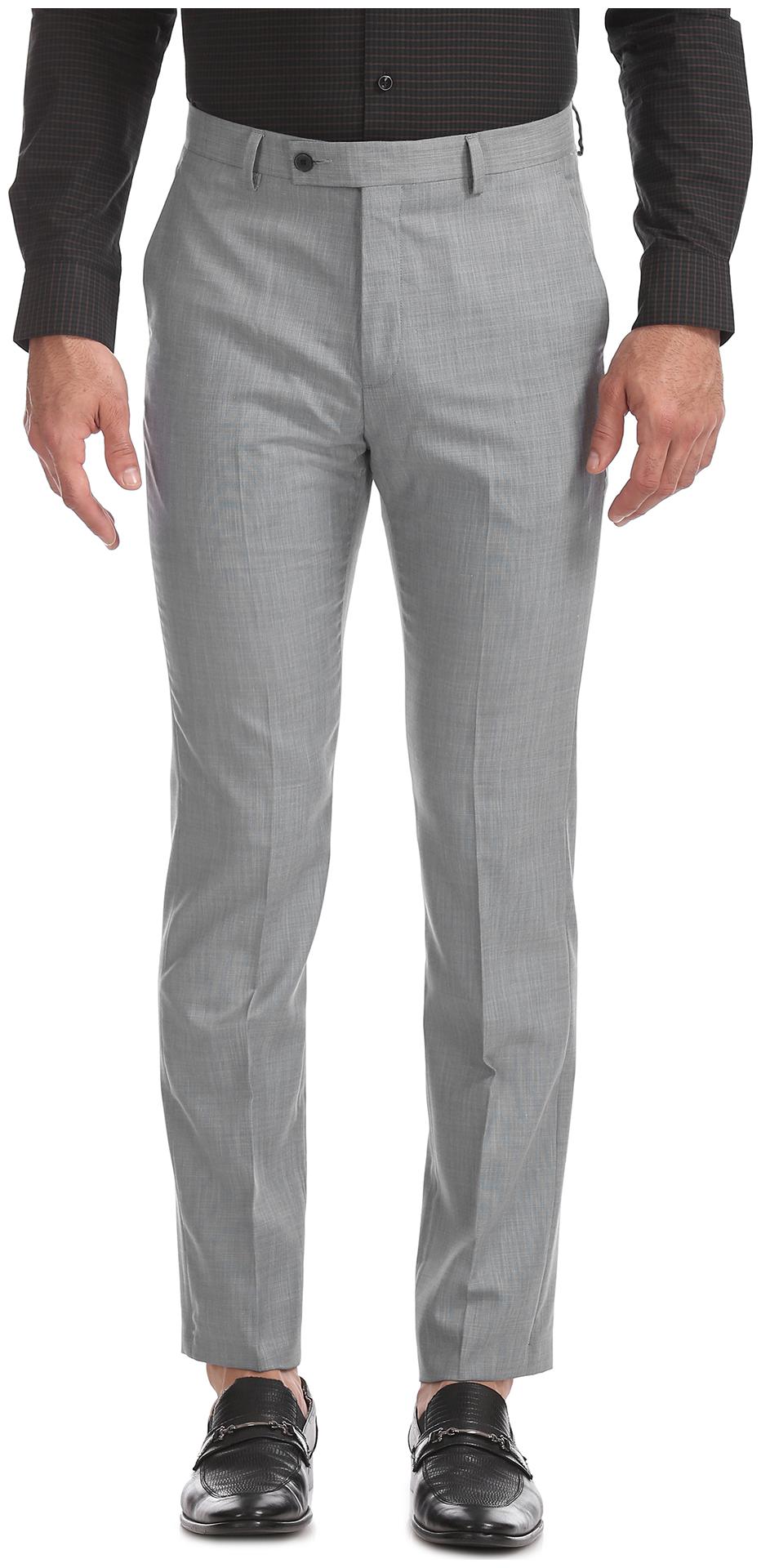 

Arrow Men Solid Tapered Fit Formal Trouser - Grey