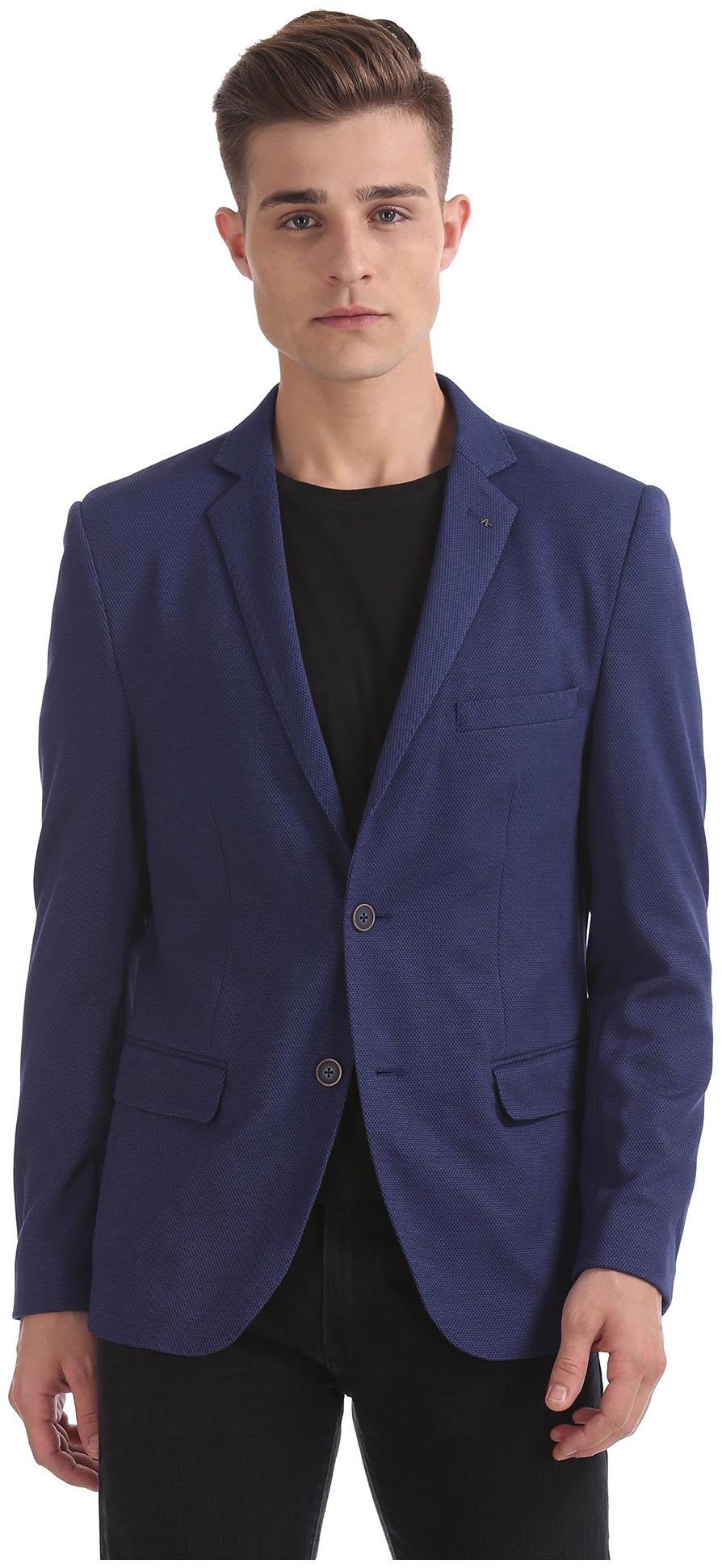 

Arrow Men Blue Solid Slim fit Single Breasted Blazer