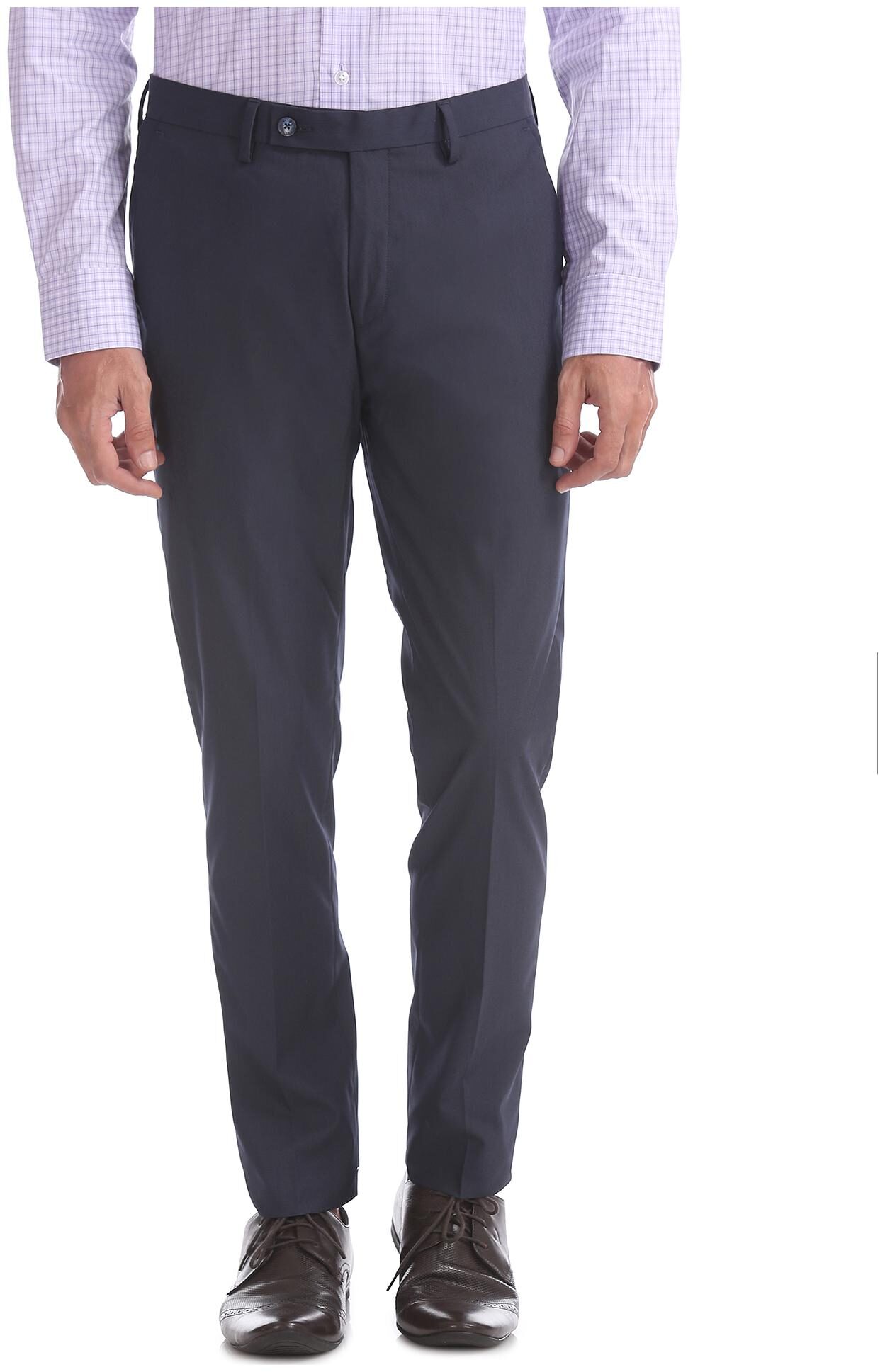

Arrow Men Solid Slim Fit Formal Trouser - Blue