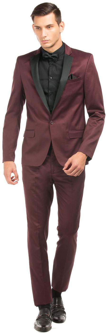 

Arrow Newyork Red Cotton Solid Long sleeves Slim Fit Two Piece Suit