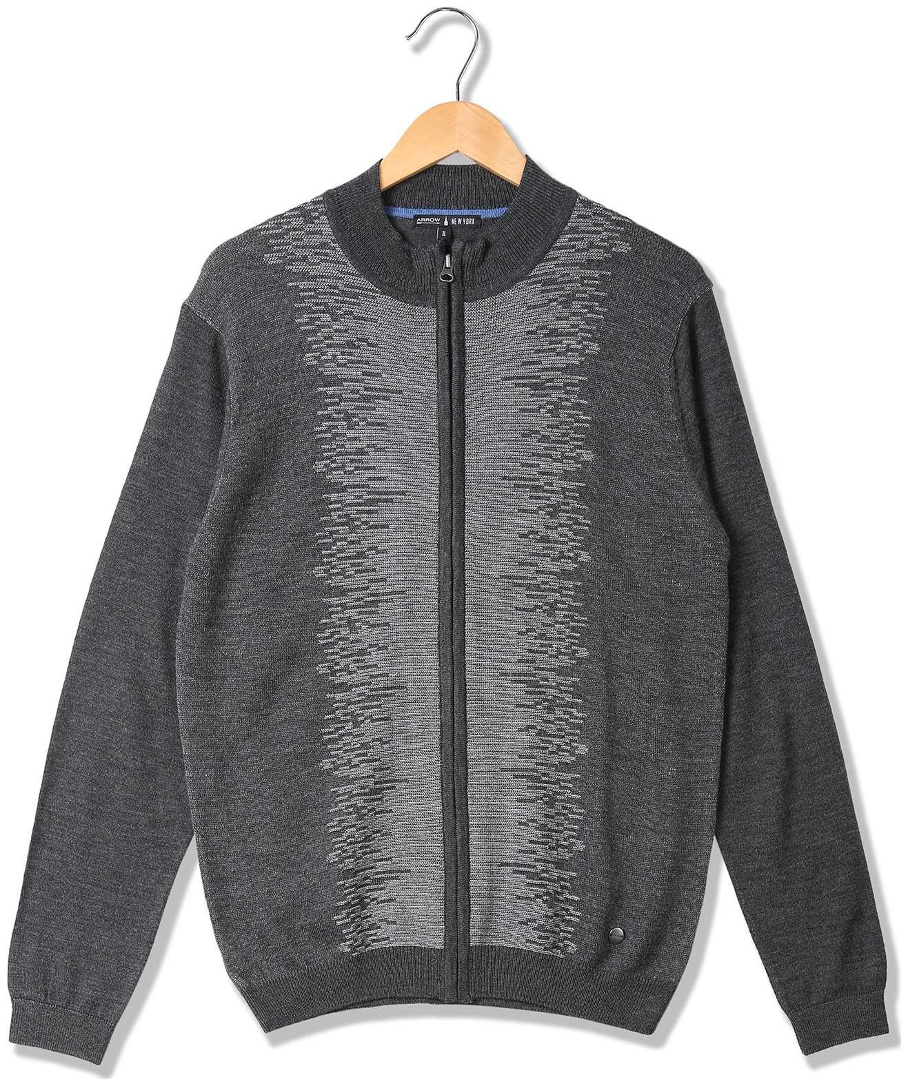 

Arrow Men Grey High neck Pullover