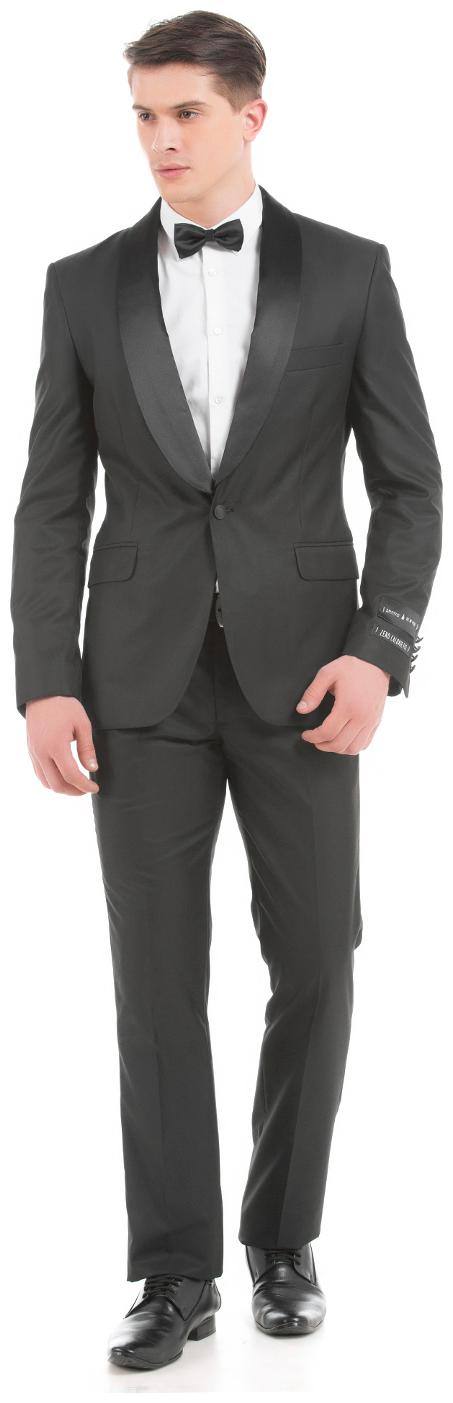 

Arrow Newyork Black Polyester Slim Fit Detachable Lapel Suit