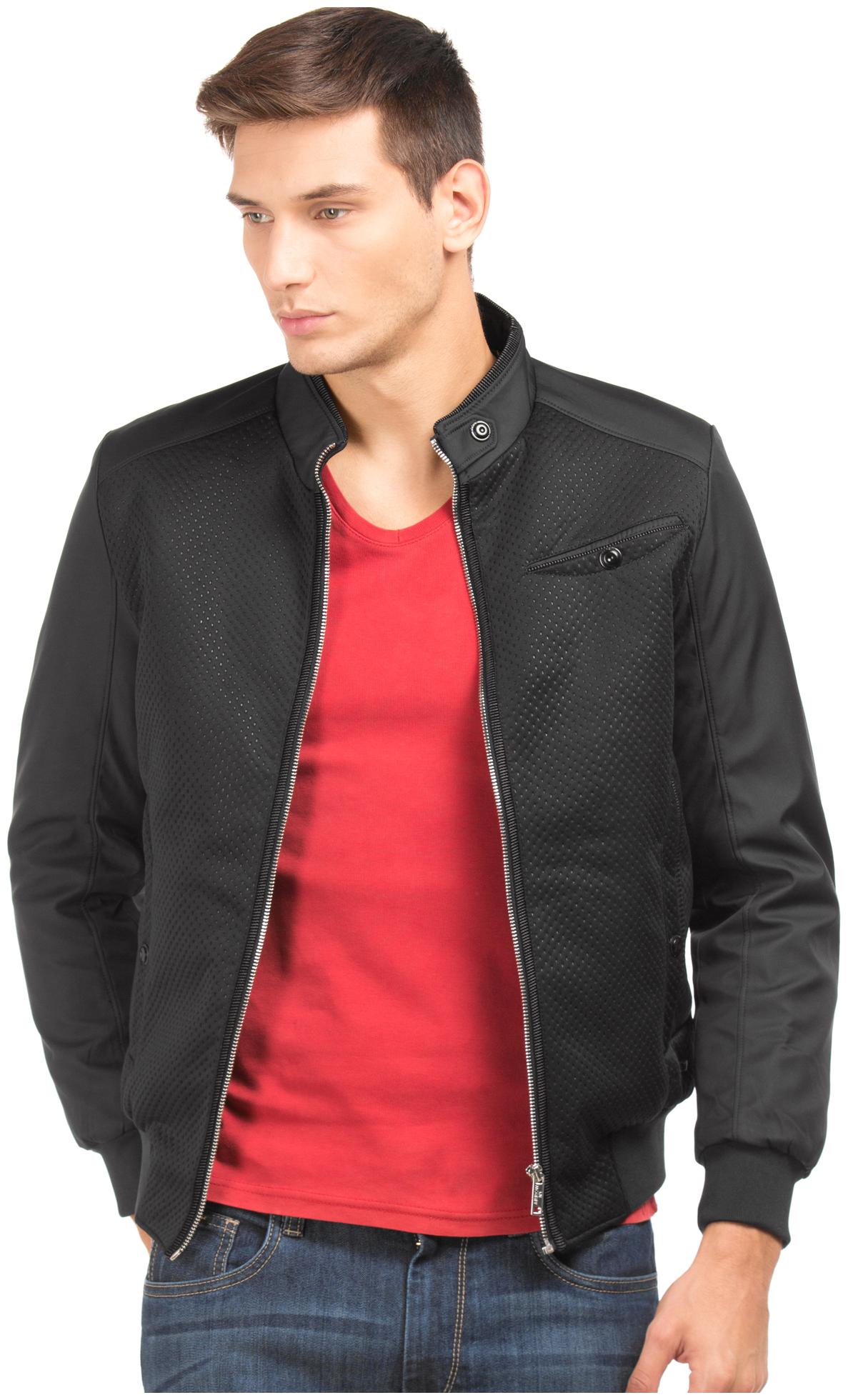 

Arrow Men Black Solid Bomber jacket