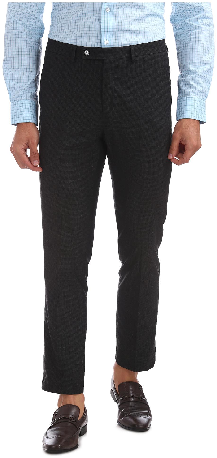 

Arrow Men Solid Tapered Fit Formal Trouser - Black