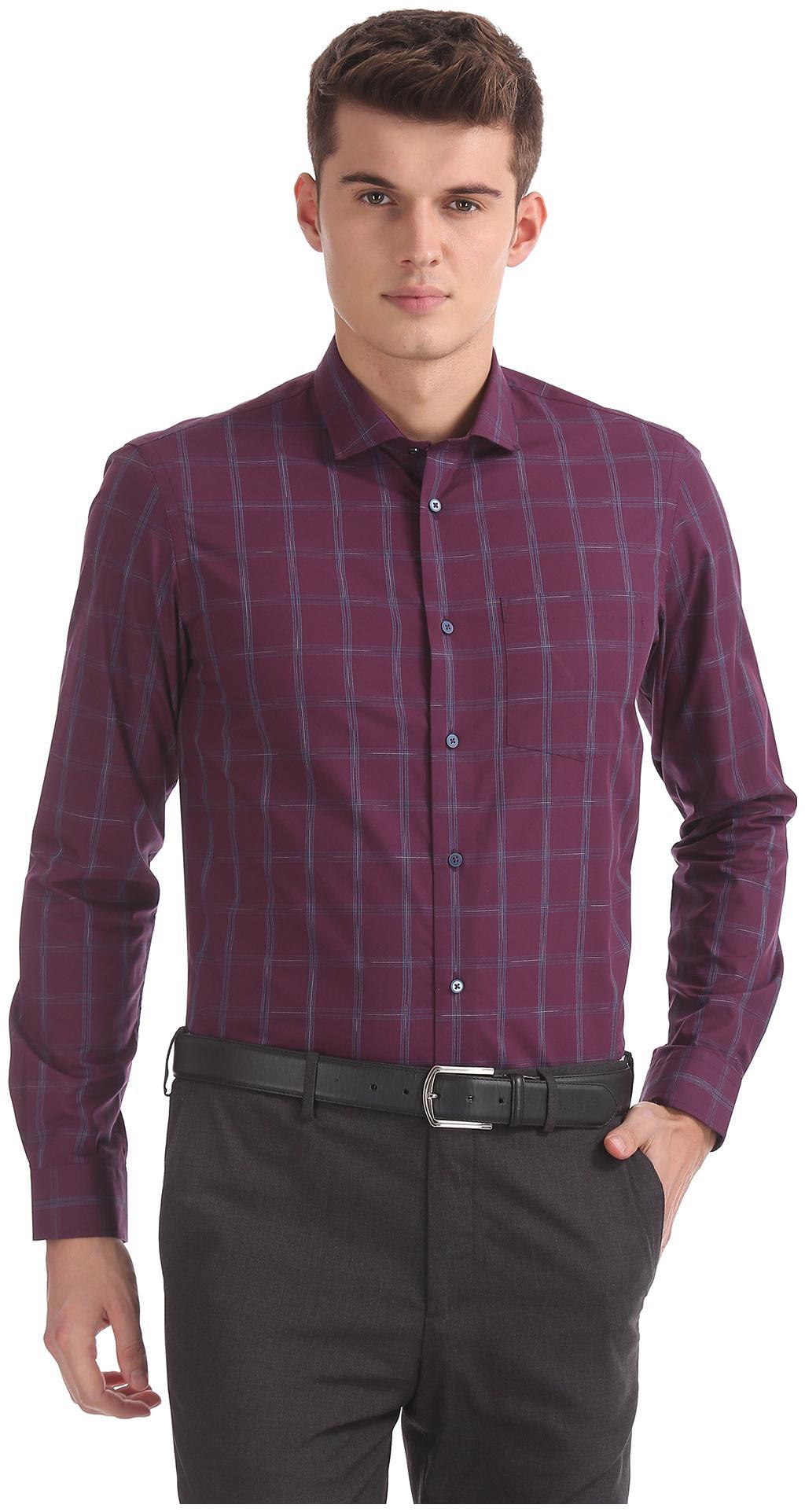 

Arrow Men Slim fit Formal Shirt - Purple