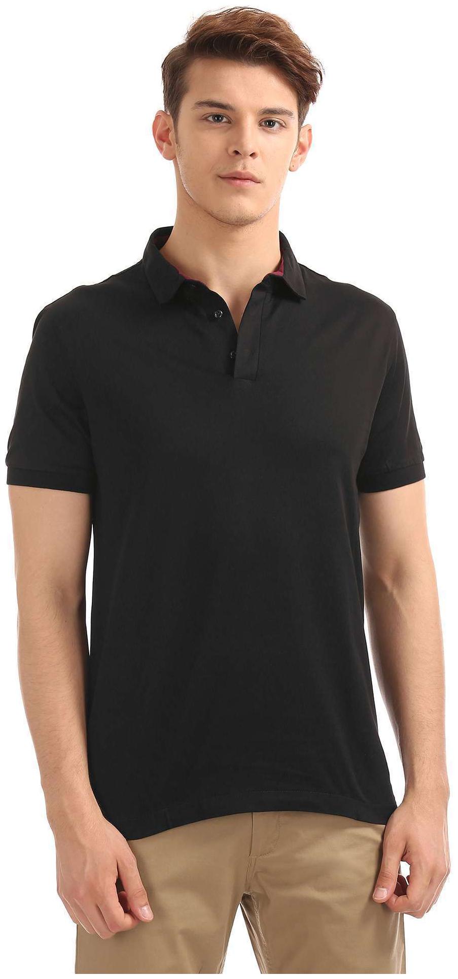

Arrow Men Black Regular fit Cotton Polo collar T-Shirt - Pack Of 1