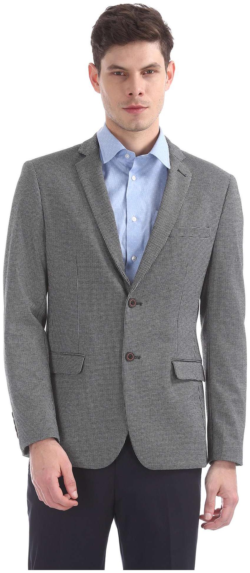 

Arrow Men Black Solid Slim fit Single Breasted Blazer