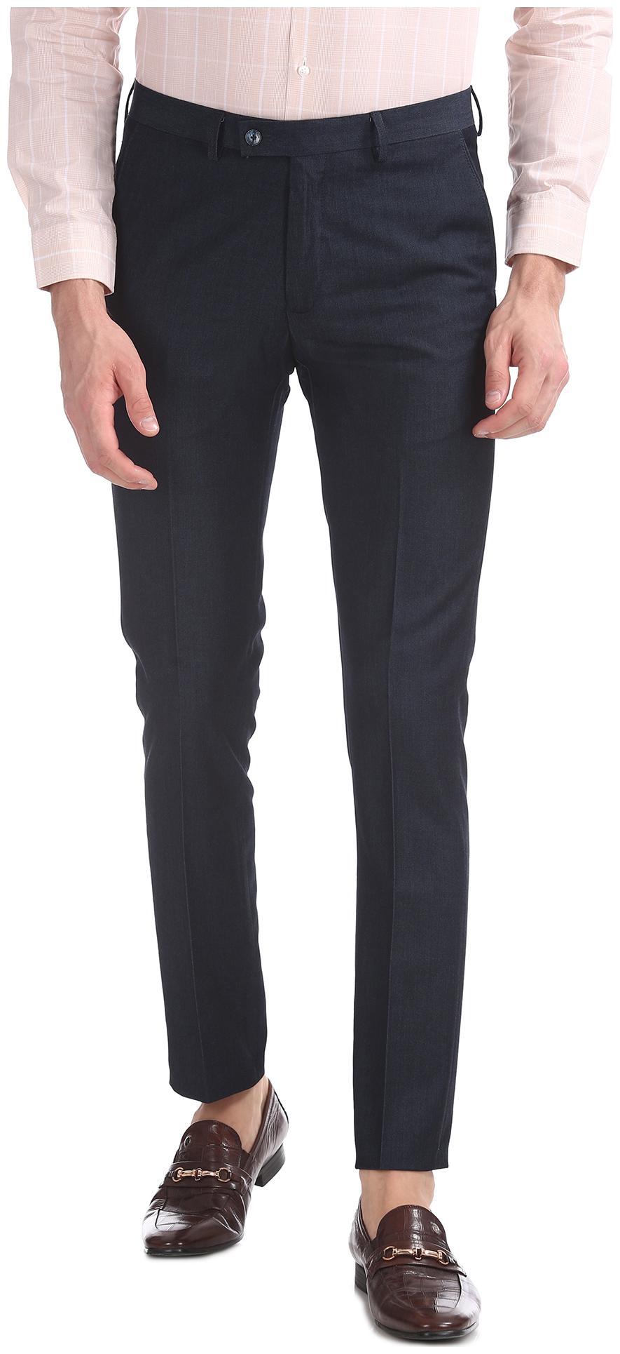 

Arrow Men Solid Slim Fit Formal Trouser - Blue