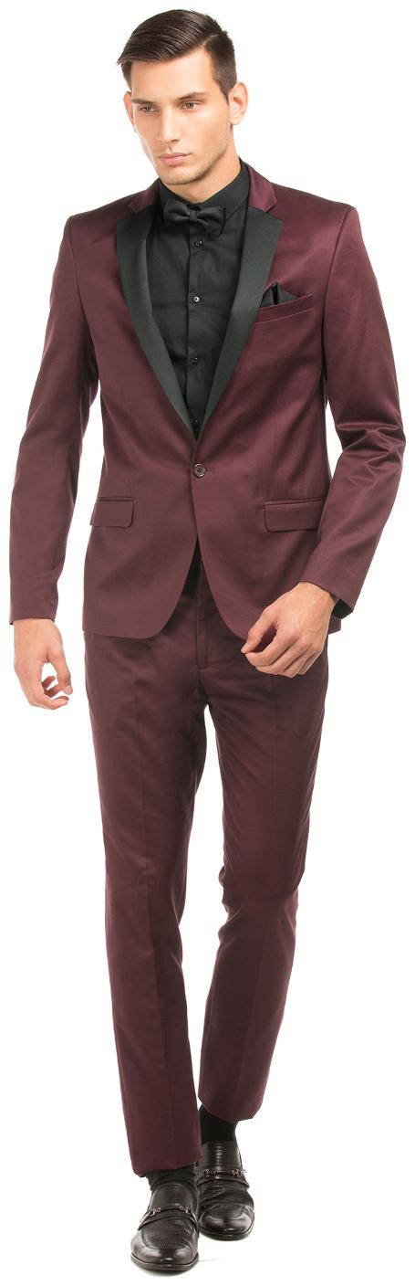 

Arrow Newyork Red Cotton Slim Fit Two Piece Suit