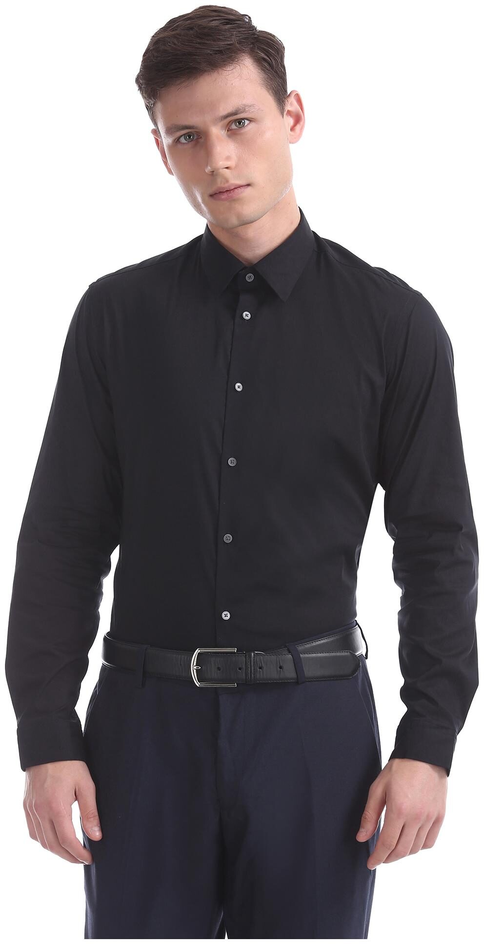 

Arrow Men Slim fit Formal Shirt - Black