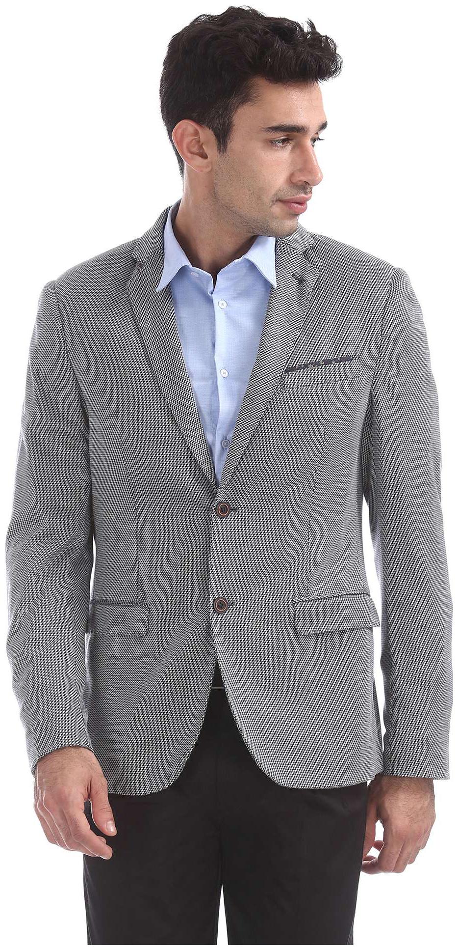 

Arrow Men Blue Solid Slim fit Single Breasted Blazer