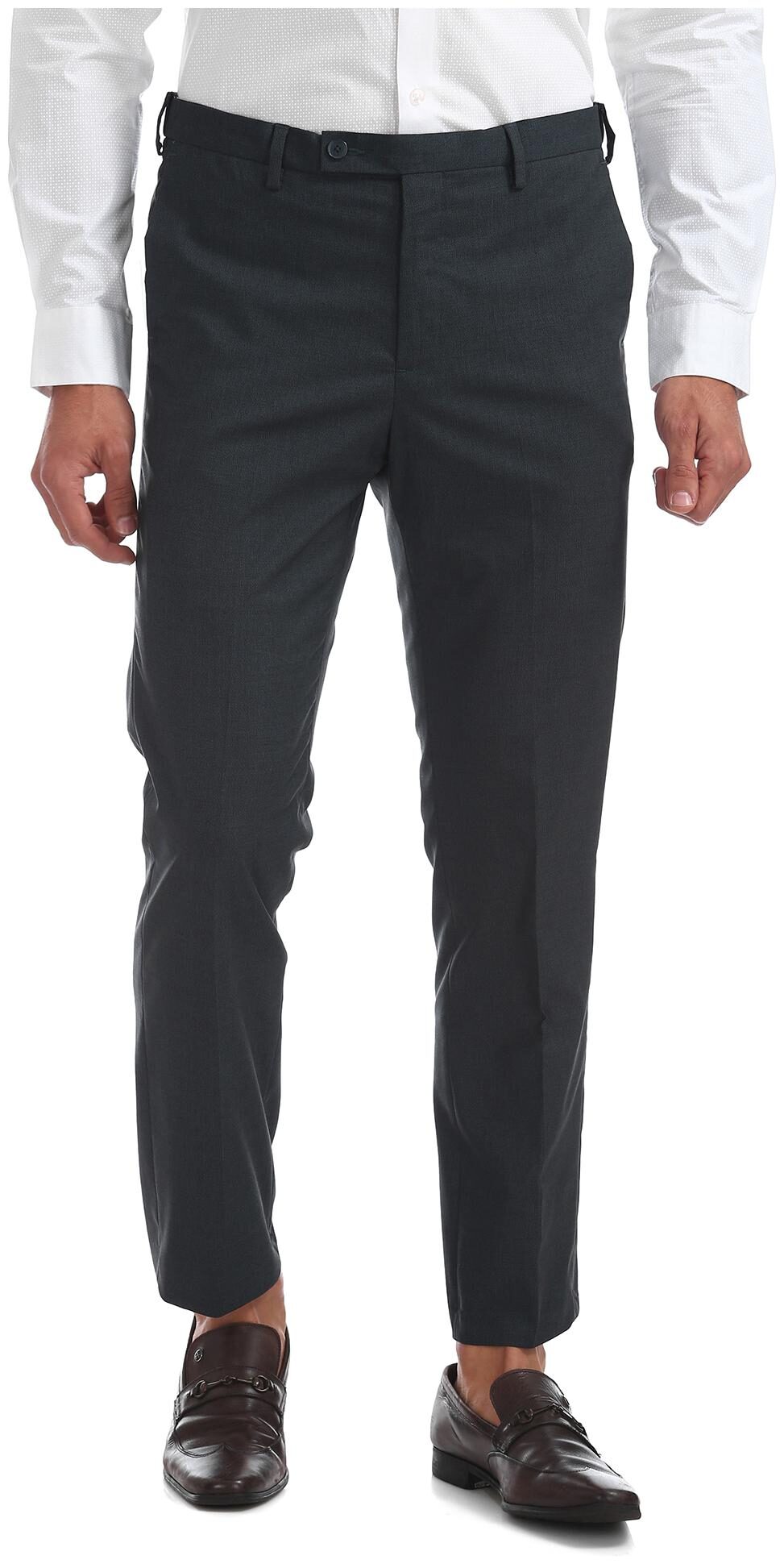 

Arrow Men Solid Tapered Fit Formal Trouser - Blue