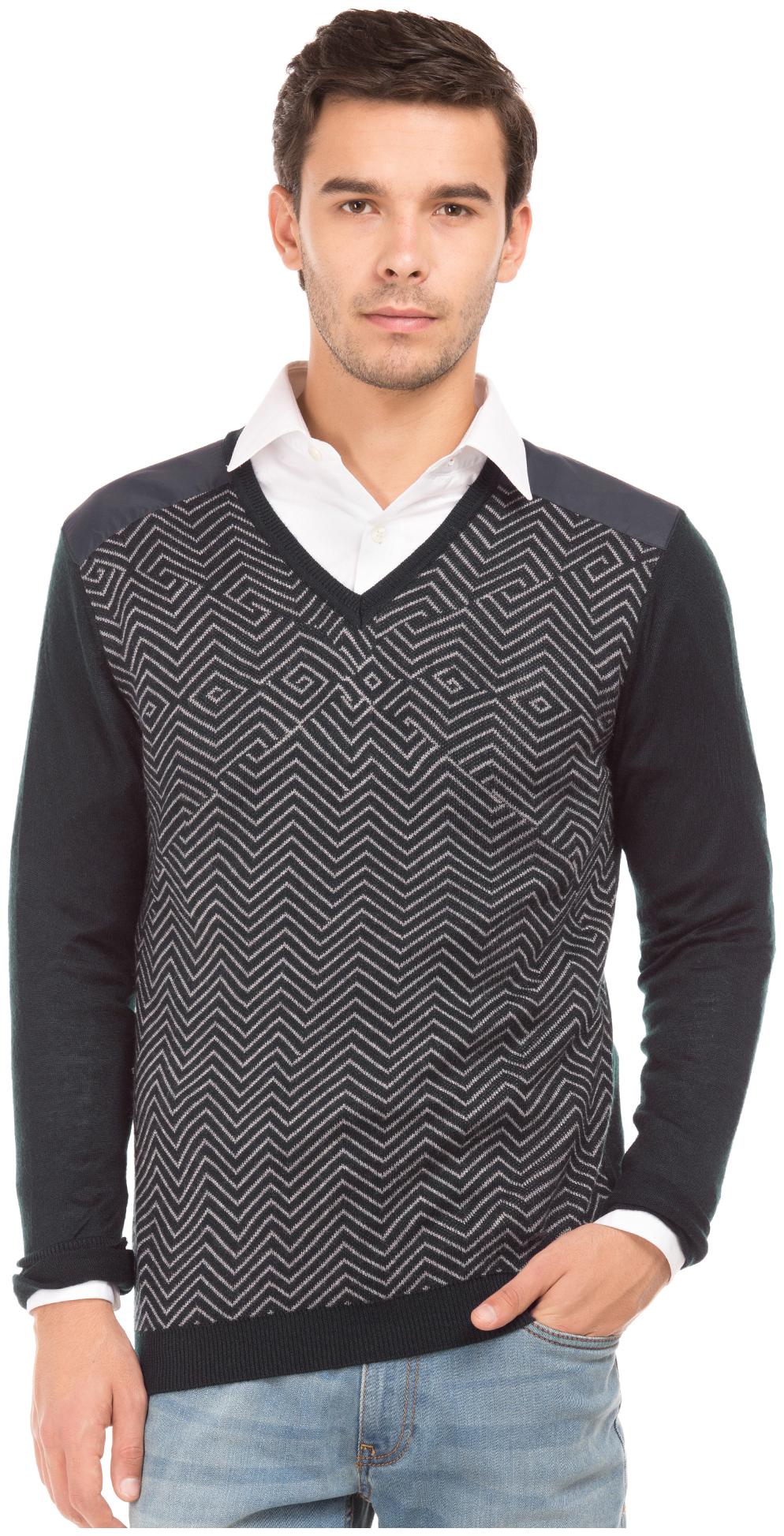 

Arrow Men Blue V neck Pullover