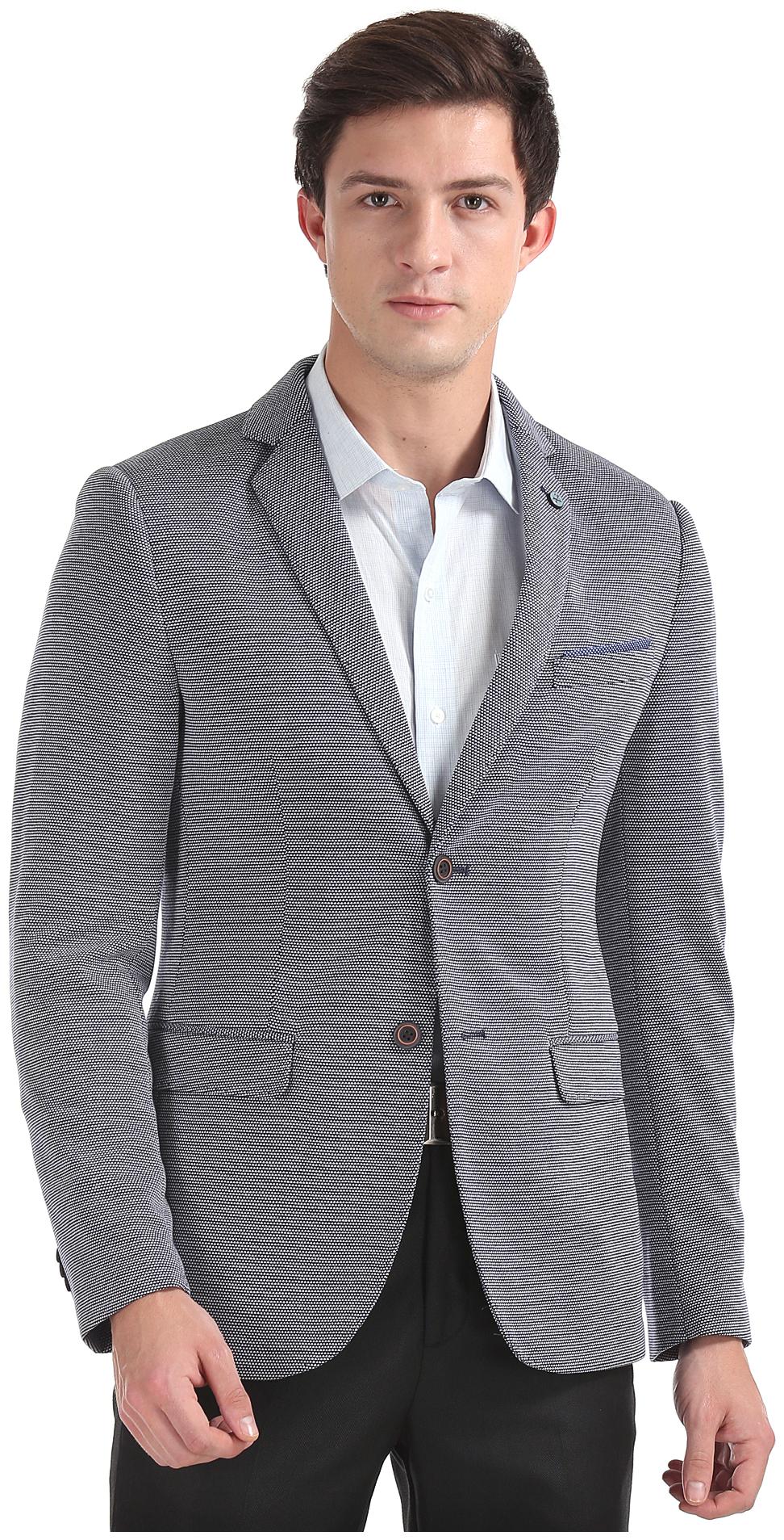 

Arrow Men Grey Solid Slim fit Single Breasted Blazer