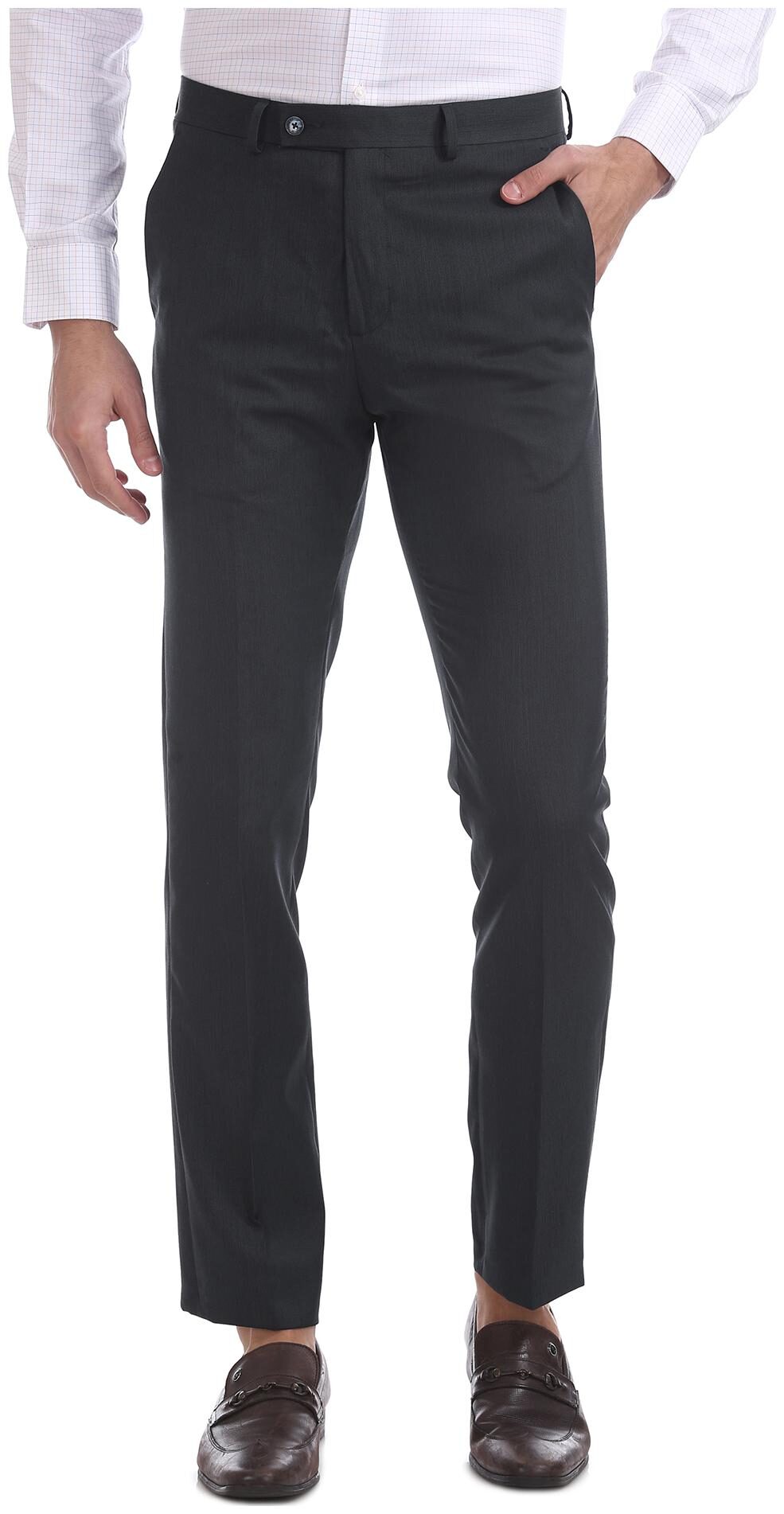 

Arrow Men Solid Tapered Fit Formal Trouser - Blue