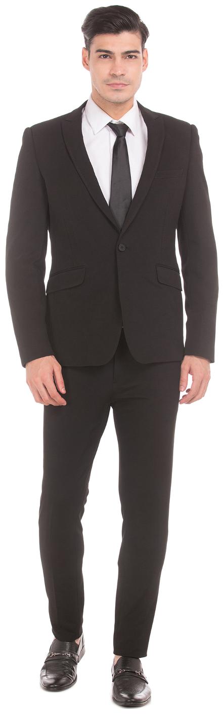 

Arrow Newyork Black Polyester Single Breasted Slim Fit Suit