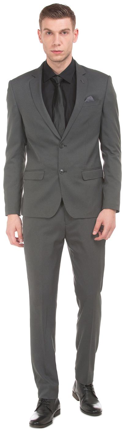 

Arrow Newyork Grey Polyester Solid Long sleeves Single Breasted Two Piece Suit