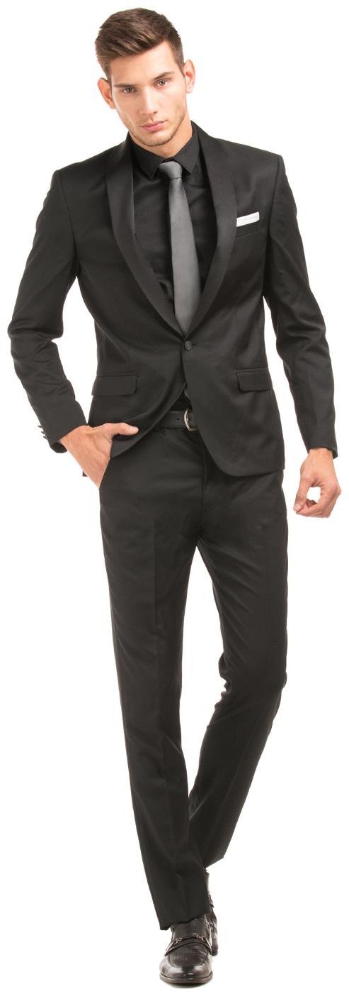 

Arrow Newyork Black Wool Slim Fit Single Breasted Suit