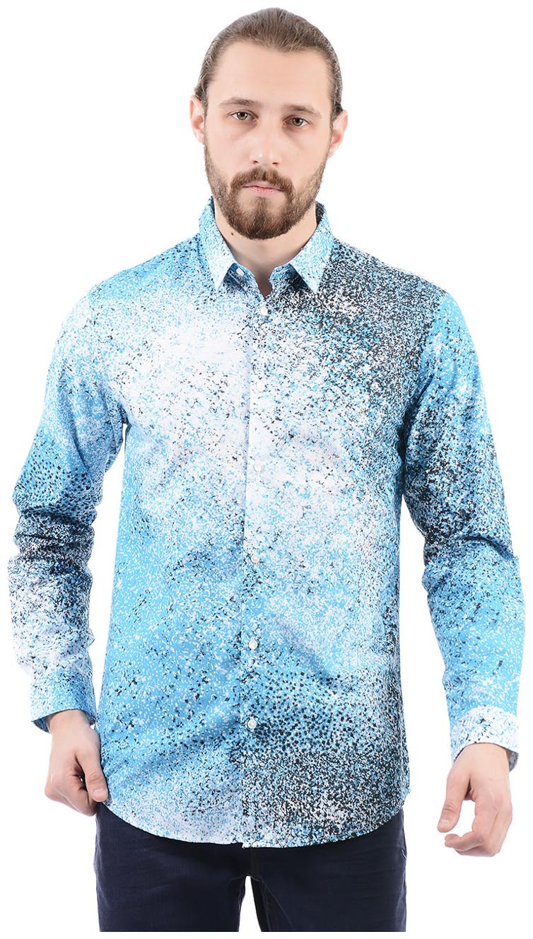 

Arrow Men Blue Printed Regular Fit Casual Shirt