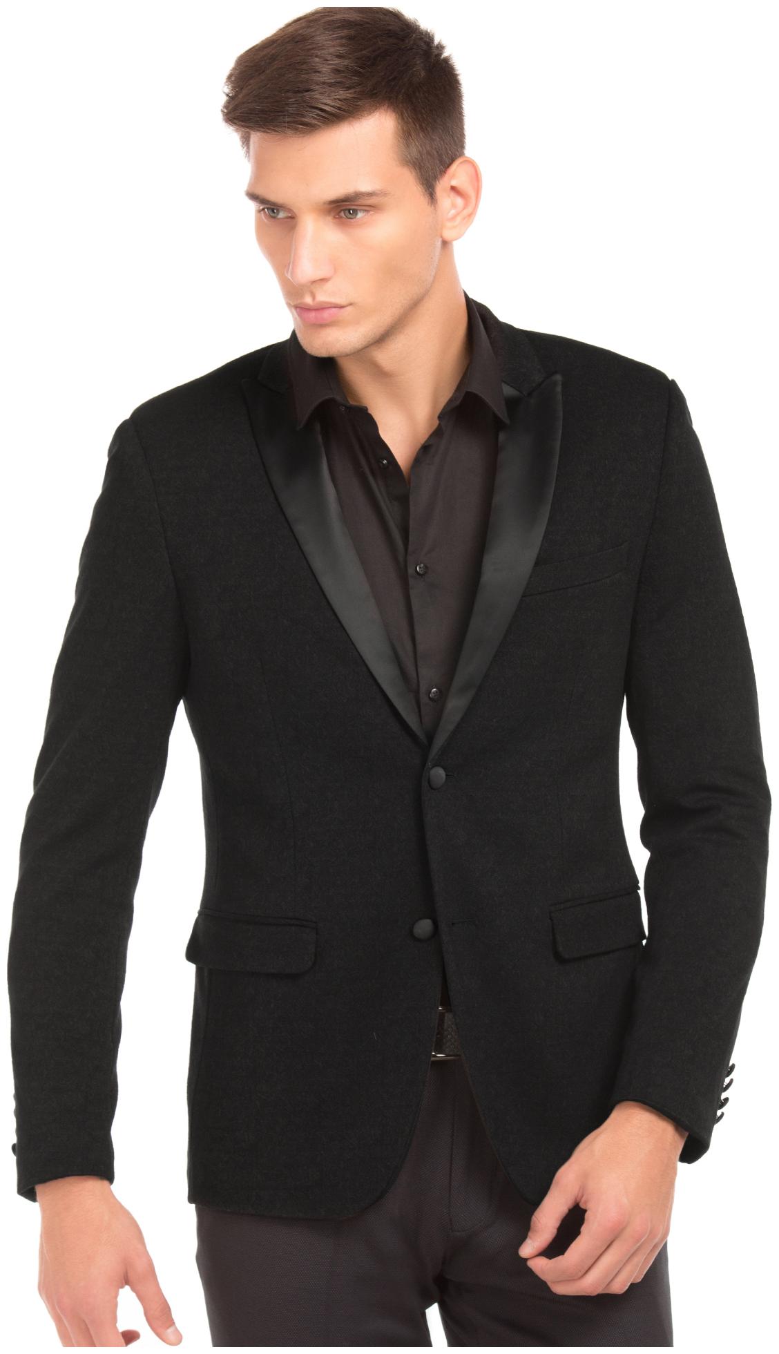 

Arrow Men Black Textured Slim fit Single Breasted Blazer