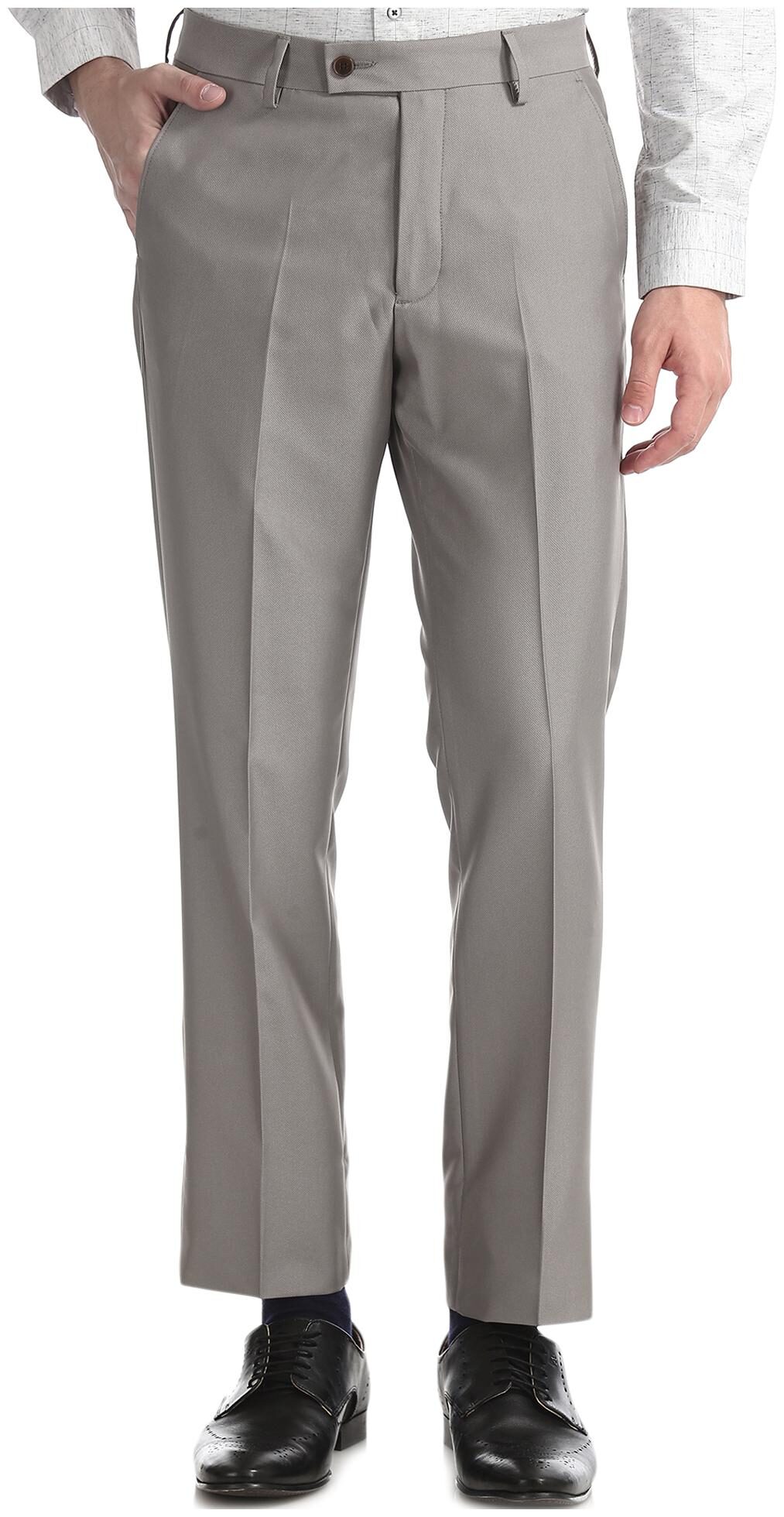 

Arrow Men Textured Tapered Fit Formal Trouser - Grey