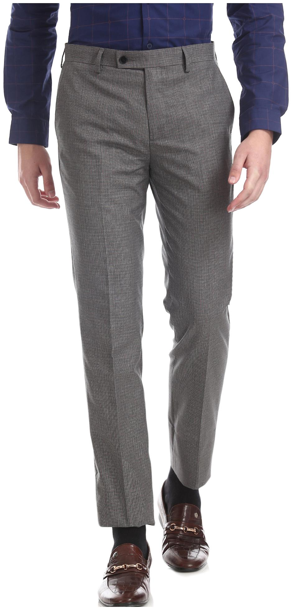 

Arrow Men Textured Slim Fit Formal Trouser - Grey