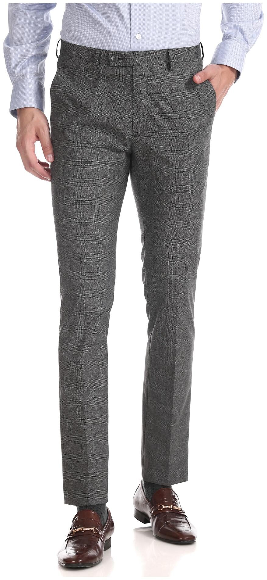 

Arrow Men Textured Slim Fit Formal Trouser - Grey