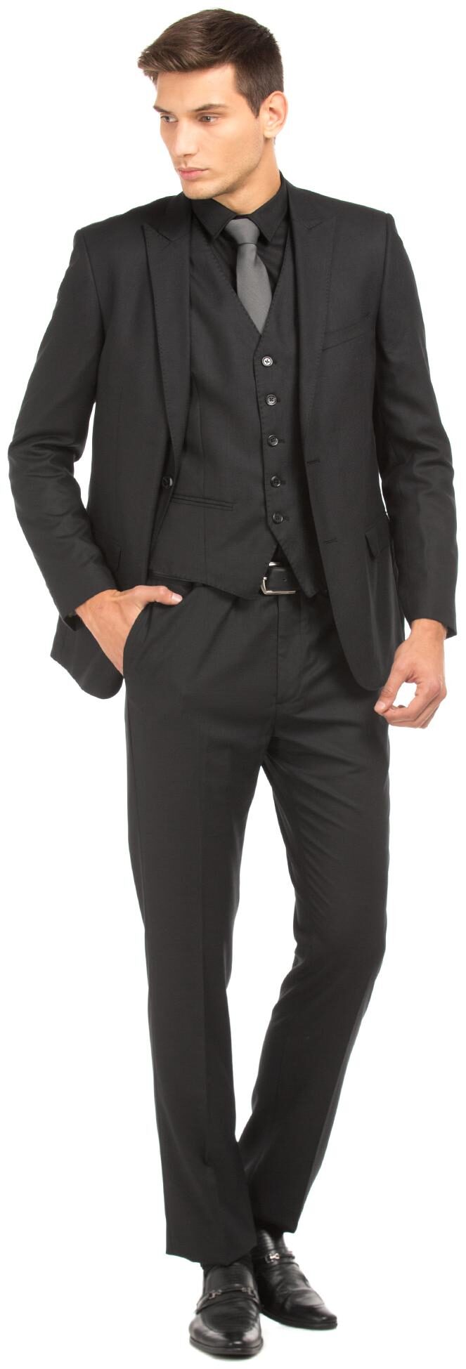 

Arrow Polyester Solid Men Single Breasted Suit - Black