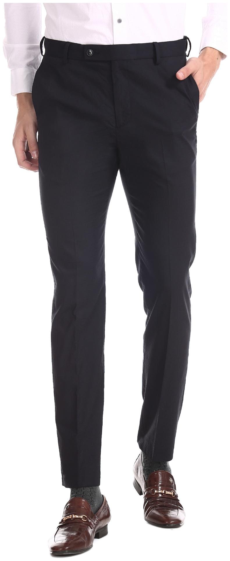

Arrow Men Solid Tapered Fit Formal Trouser - Blue