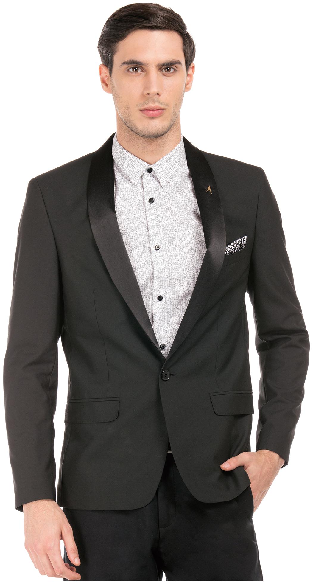 

Arrow Men Black Solid Slim fit Single Breasted Blazer