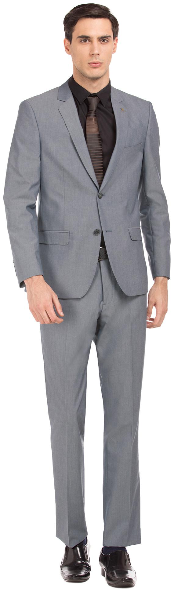 

Arrow Polyester Solid Men Single Breasted Suit - Grey