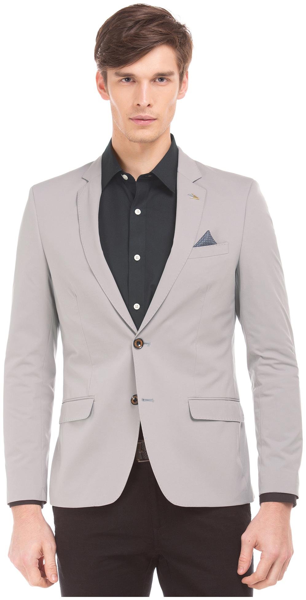 

Arrow Men Grey Solid Slim fit Single Breasted Blazer
