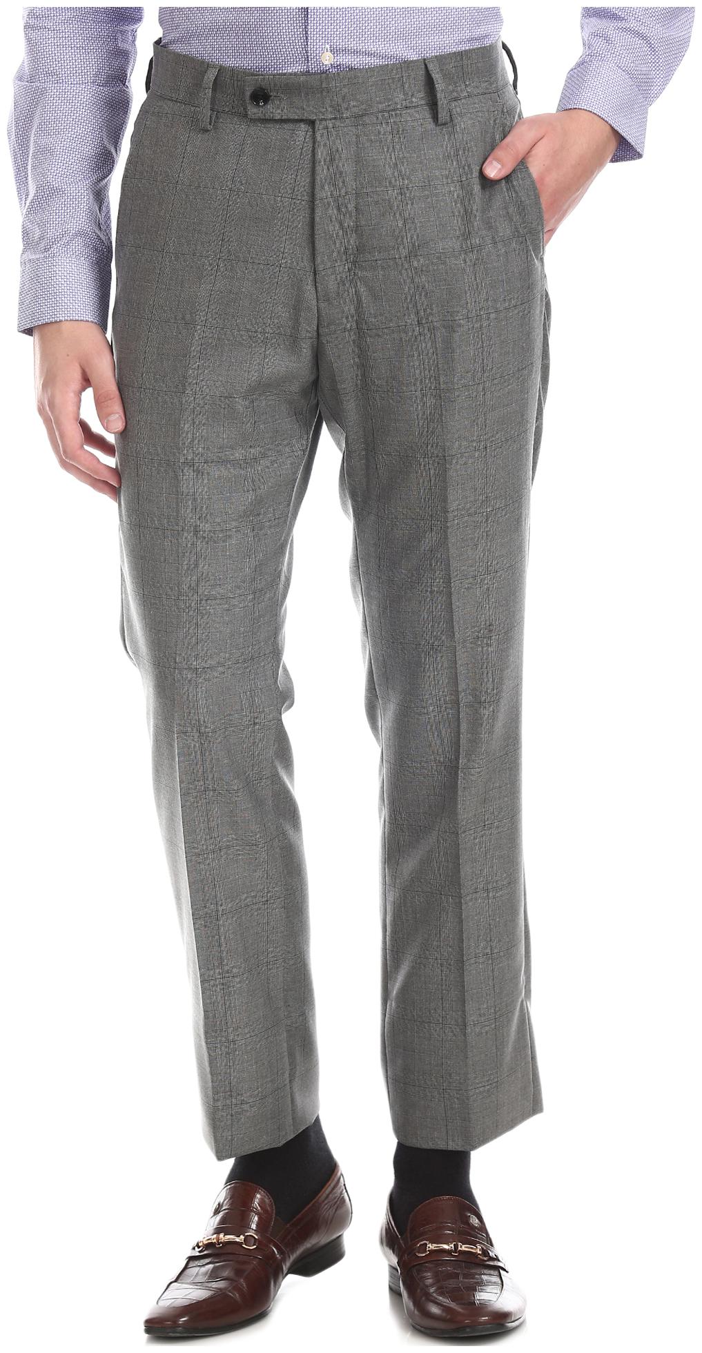 

Arrow Men Checked Tapered Fit Formal Trouser - Grey
