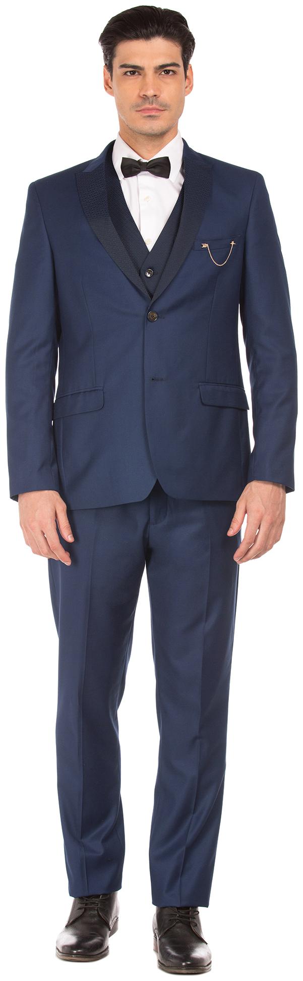 

Arrow Polyester Solid Men Single Breasted Suit - Blue