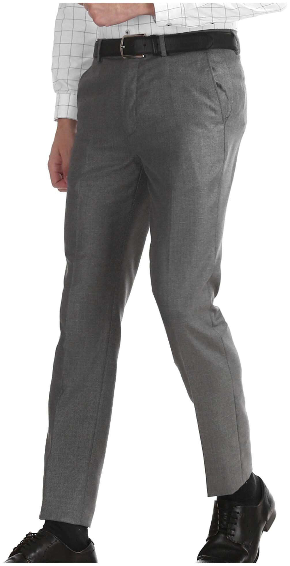 

Arrow Men Textured Slim Fit Formal Trouser - Grey