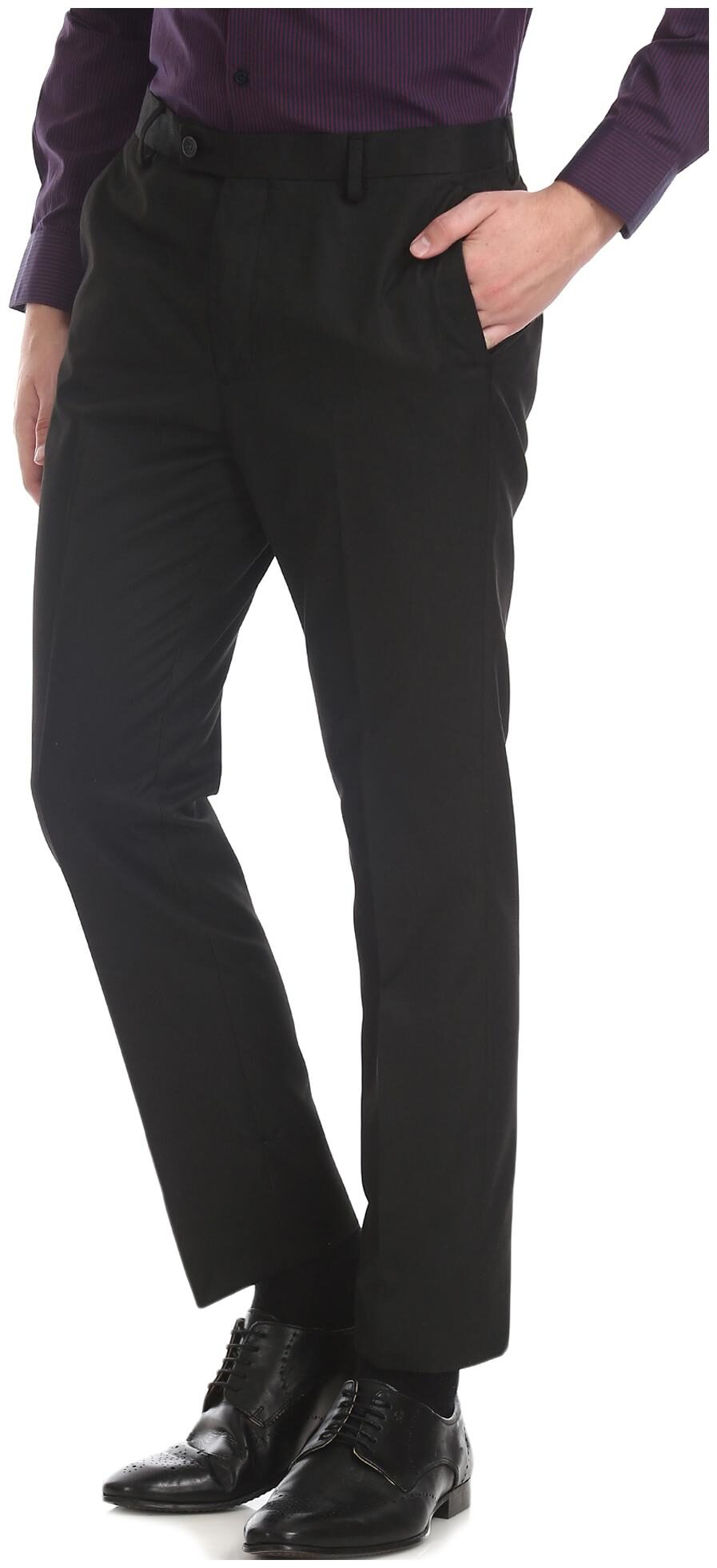 

Arrow Men Solid Tapered Fit Formal Trouser - Black