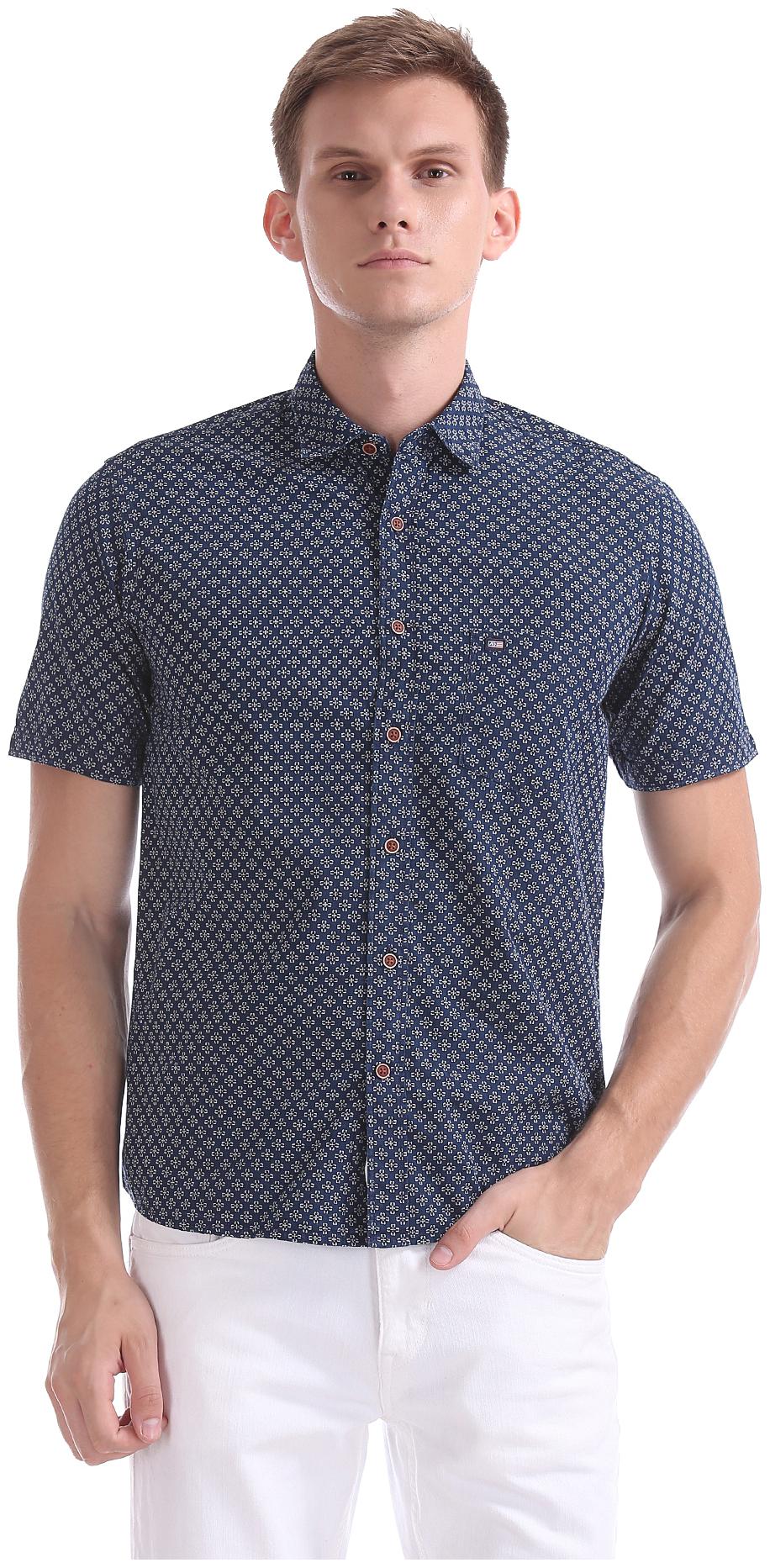 

Arrow Men Blue Printed Slim Fit Casual Shirt