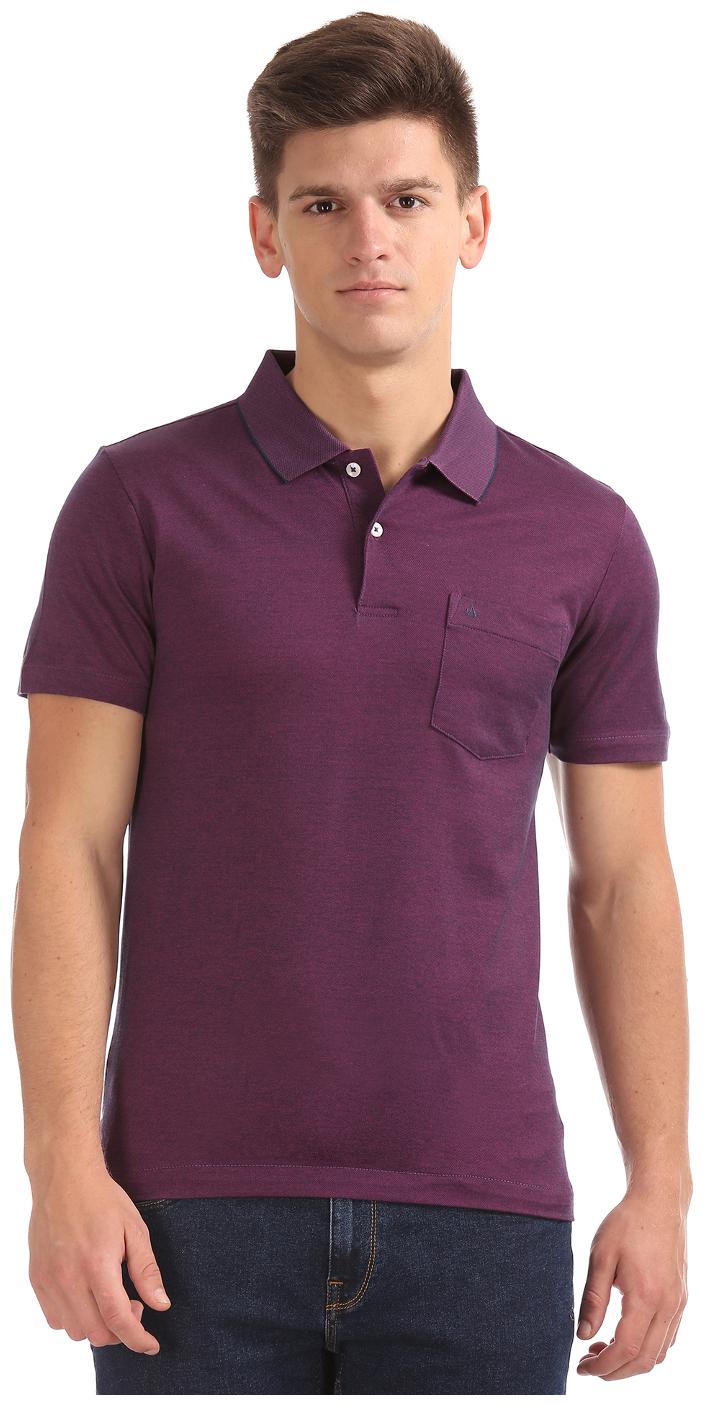 

Arrow Men Purple Regular fit Cotton Polo collar T-Shirt - Pack Of 1