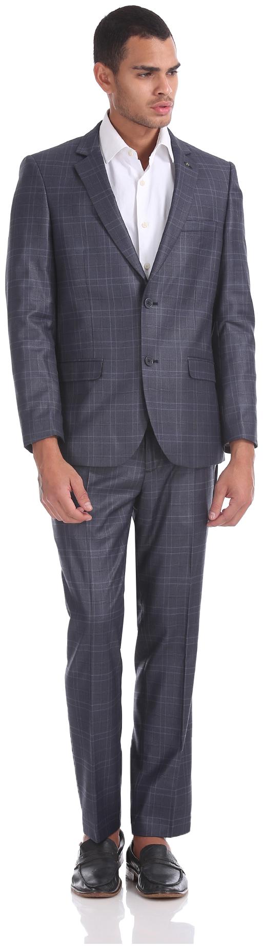 

Arrow Rayon Checked Men Suits - Grey