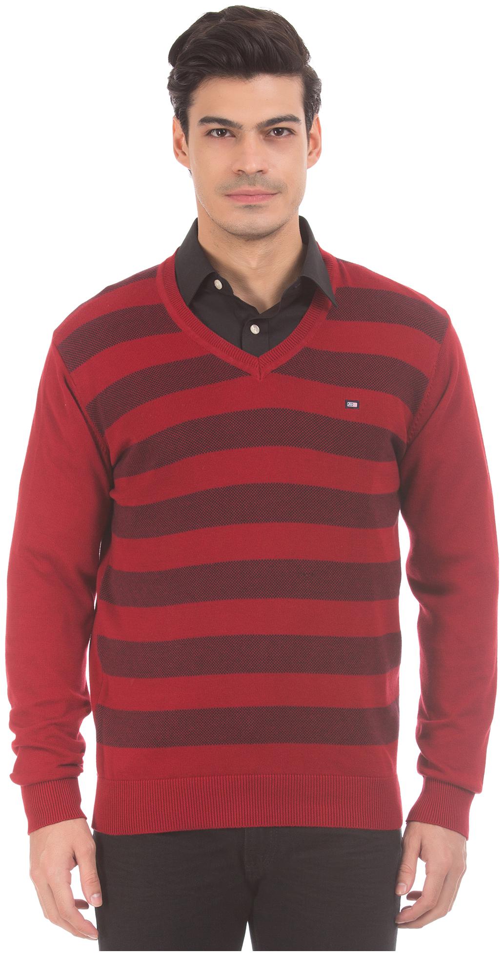 

Arrow Men Red V neck Pullover