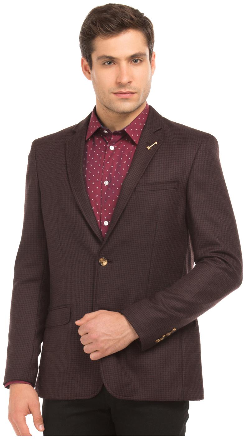 

Arrow Red Wool Houndstooth Regular Fit Blazer